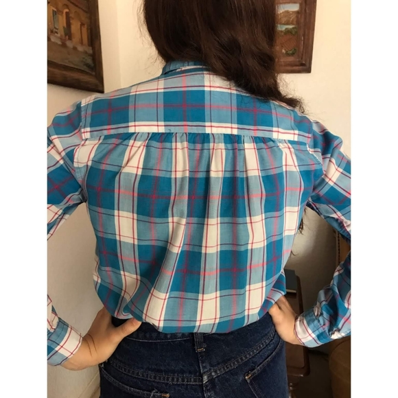 Vtg 70s Mervyn's For Her Plaid Shirt - Picture 5 of 7